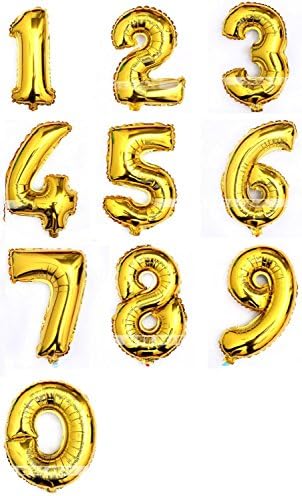10Pcs Alphabet Golden 16" Balloons Foil Letters Number 0-9 Mylar Romantic Party