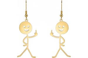 UNIFT Divertente Doodle Orecchini per le Donna in Acciaio Anox Chic Cute Smiley Dito Medio/Basket Cattivo Orecchini a goccia gioielli regalo di amicizia