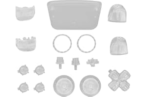 ciciglow Game Controller Tasten, ABS L2 R2 Full Buttons Set Ersatz, Button Repair Kit Ersatztasten Fit für PS5 Controller(transparent weiß)
