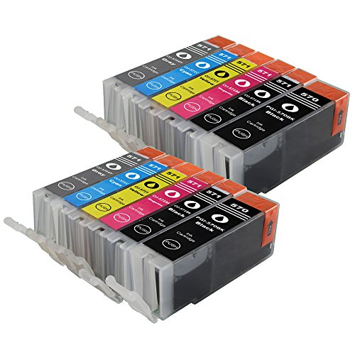 Alaskaprint 12er Set Druckerpatronen kompatibel für Canon PGI-570 XL + CLI-571 XL für Canon PIXMA MG7700 MG7750 MG5750 MG5751 MG5752 MG5753 MG6850 MG6851 MG6852 MG6853 MG7751 MG7752 MG7753 Patronen - 2