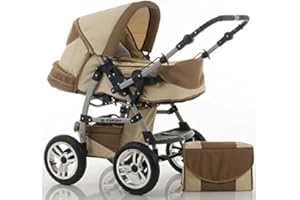 dein_babyladen Kombi-Kinderwagen Flash 2 in 1 inkl. Sportsitz und umfangreichem Zubehör in Sand-Mocca