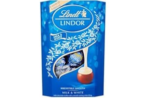 Lindt Lindor Milk and White Chocolate Truffles Box - Approx 16 balls, 200 g