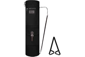Ryaco Borsa Yoga, Borsa per Tappetino da Yoga con Multi Tasche Portaoggetti, Cinghia Regolabile, Facile Accesso