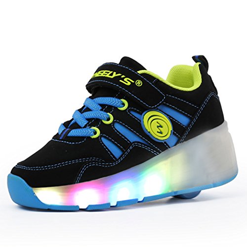 Meurry - Zapatillas de Skateboarding de Material Sintético para niña, Color Azul, Talla 27 EU Niño/28 EU Juventud