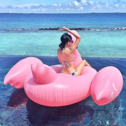 Giant Inflatable Flamingo Pool Float, Large Outdoor Swimming Pool Floatie Lounge Toy Fun Kids Swim Party Toy