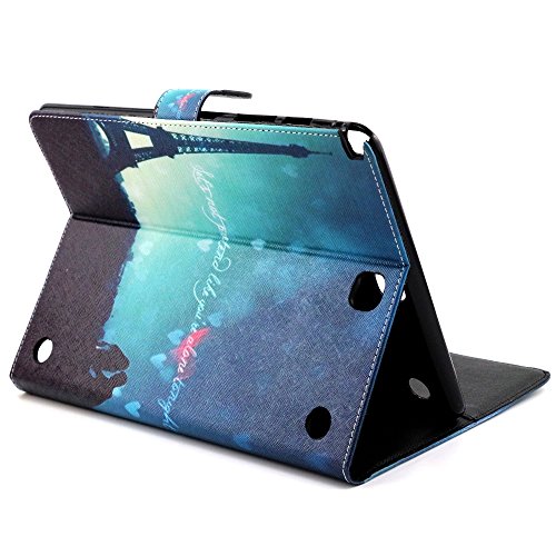 Galaxy Tab A 9.7 SM-T550 Hülle, Deenor Cute Colorful Design Flip Tasche PU Leder Abdeckung Stand Schutzhülle für Samsung Galaxy Tab A 9.7 SM-T550. (Night tower) - 6