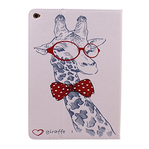 iPad Air 2 Hülle, Deenor Bunt Painting und Stilvoll Brieftasche Tasche PU Leder Flip Protective Stand Tasche Schutzhülle Hülle für Apple iPad Air 2 iPad 6 Generation.[Giraffe] - 3