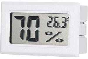 Moniteur d'humidité thermomètre grand écran LCD hygromètre numérique pour chambre à coucher serre serre Moniteur LCD Numérique Jauge d'humidité extérieure (blanc)