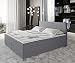 Produktbild Giomoebel Boxspringbett Calanda, 140x200 cm, Grau, Stoff, Topper 4 cm, H3 Bonellfederkernmatratze, Nosag-Box