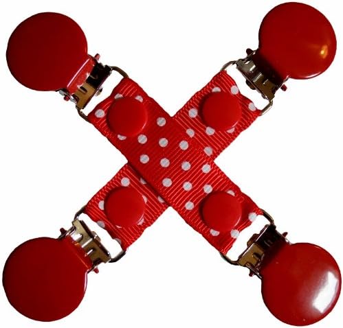 CuteToots Mitten clips/ Glove clips / hat clips for kids, adults: red polka