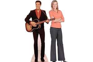 STAR CUTOUTS Aufsteller von Elvis mit rotem Hemd und Gitarre
