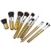 Imported 11 PCS Portable Makeup Powder Brushes Set Blush Cosmetic Bamboo Bag-13008090MG RS.495.00