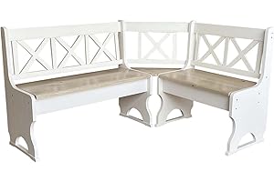 k koma Panchina angolare in legno massello ecologico, non trattato, 120 x 180 cm