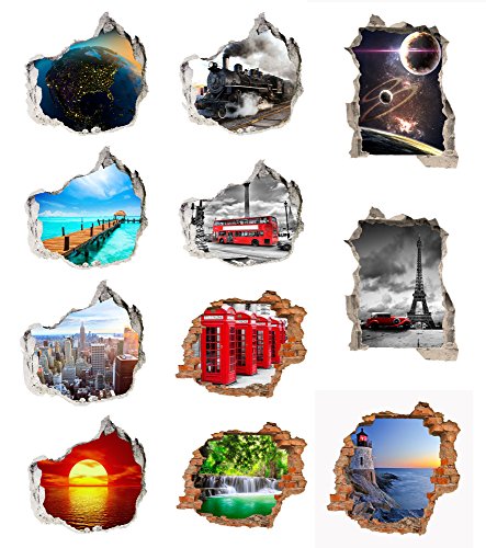 Wandbild Sticker 3D civil Life Foto Tapete Wandtattoo ca. 125×100 cm #1509 (New York Skylines) - 2