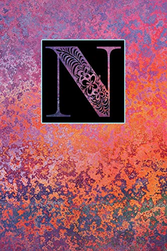 N: Letter N Journal, Weathered Rose Violet Copper, Personalized Notebook Monogram Initial, 6 x 9 N: Letter N Journal, Weathered Rose Violet Copper, Personalized Notebook Monogram Initial, 6 x 9