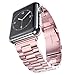Produktbild Gytech iWatch Apple Watch Straps Ersatz Armband Edelstahl Metall Strap Apple Watch Series Gitarrengurt 1 2 3 Für 38 mm 42 mm Band, Rose Pink, 38 mm