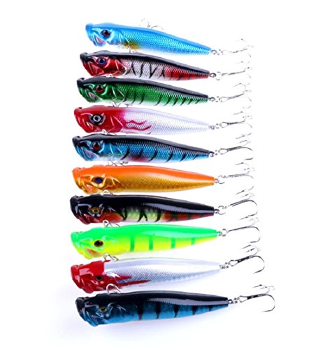 Preisvergleich Produktbild Tonsee 9cm Kunststoff Popper Angeln Köder Bass Top Wasser Rasseln