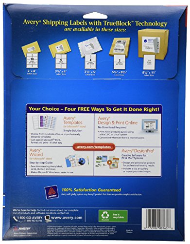 Shipping Labels with TrueBlock Technology, 2 x 4, White, 250/Pack