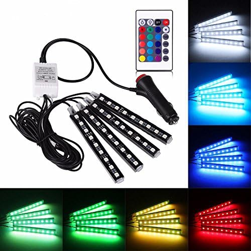 Car RGB LED Strip Lights 16 Colors Car Styling Decorative Atmosphere Lamps Car Interior Light With Remote control DC12V