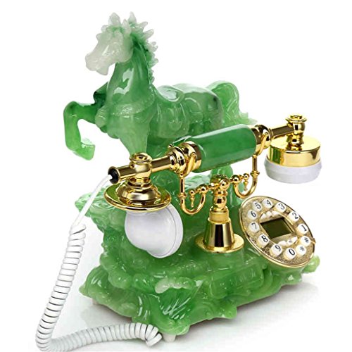 détail European Style Antique Press To Dial Téléphone Rétro Bureau des ménages Creative Mode fixe Téléphone vert émeraude Téléphone