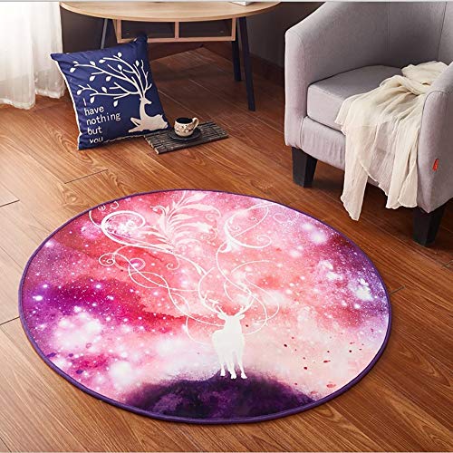 Preisvergleich Produktbild LUYION Runder Flächenteppich im Wohnzimmer Zeitgenössisches Muster Dauerhaft Schlafzimmer Stilvoller Innenteppich rutschfest Boden Yoga Matte,C1,100cm