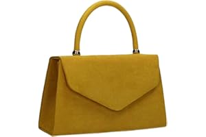 LeahWard Women's Faux Suede Cluth Bag Top Handle Grab Handbag Party Wedding Racing