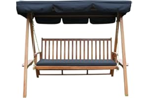 GARDEN MARKET PLACE Olive Grove Spare Canopy for a 2 Seater Garden Swing Seat or Hammock in Black