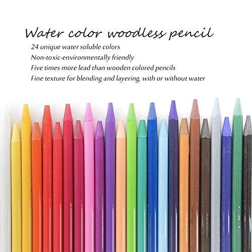 EVNEED Woodless Watercolor Pencils Set of 24