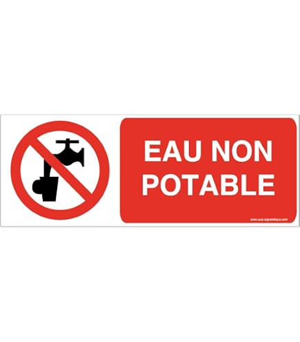 Autocollant 'Eau Non Potable' 7,5cm - Signalétique Sécurité Norme DIN, Résistant Aux Intempéries (lot De 4)