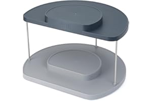 Joseph Joseph CupboardStore Organizador giratorio de 2 niveles para el armario de la cocina, ahorro de espacio en la organización de la despensa, Gris