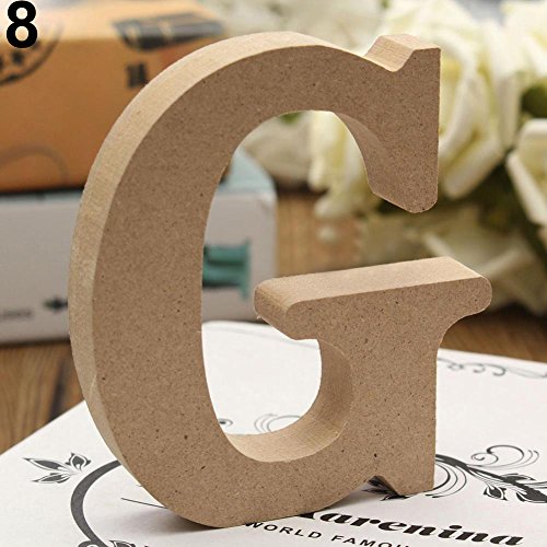 ypypiaol - Letras de Madera Decorativas para Colgar en la Pared, 26 Letras de Madera para niños, bebés, Nombre, habitación de Boda, Brithday Party Home Decor, Madera, G