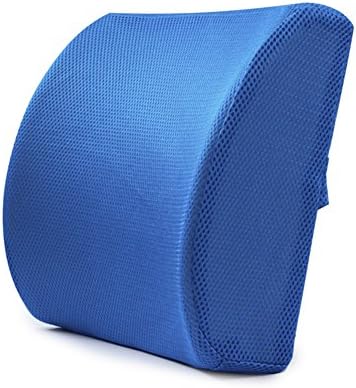 HappyX Lumbar Pad, Memory Foam Support Back Cushion Back Pain Relief, Lower Back Pillow Orthopedic Posture Pillow (Blue)