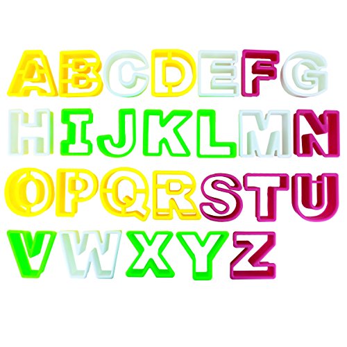 Kunststoff Ausstecher Alphabet A-Z 26 Buchstaben Ausstechformen von Kurtzy TM