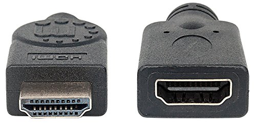 Manhattan 354363 High Speed Verlängerungskabel mit Ethernet-Kanal (HDMI-Stecker auf HDMI-Buchse Porterweiterung 4K HEC ARC 3D), 1m schwarz - 3