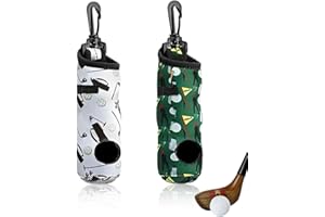 DWFEYOI 2 Pezzi Sacche per la Pulizia delle Palline da Golf,Borsa da Lavaggio Portatile con Fibbie,Tessuto Scuba,Idea Regalo Perfetta per Golfisti-Borsa per il Trasporto di 3 Palline da Golf,3 Tees