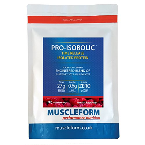 Muscleform PRO-ISOBOLIC 'Time Release' Protein Isolate Blend 2kg - Fast Delivery - Raspberry | Free Express Delivery
