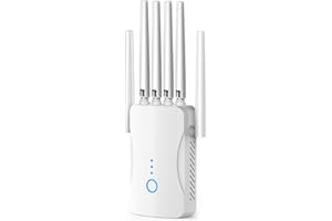 GENERICO Ripetitore WiFi Potente, Amplificatore WiFi con 6 Antenne, 1 Portes LAN, Ripetitore/AP Modalità, Copertura Completa a 360°, Copertura Fino a 300 m², per Casa e Ufficio, Installazione Semplice
