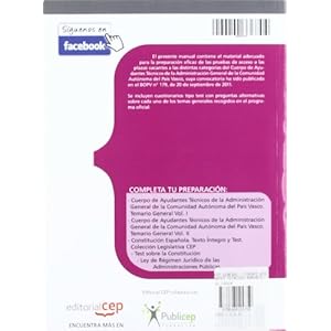 Cuerpo de Ayudantes Técnicos de la Administración General de la Comunidad Autónoma del País Vasco. Test General (Locales De Euskadi)