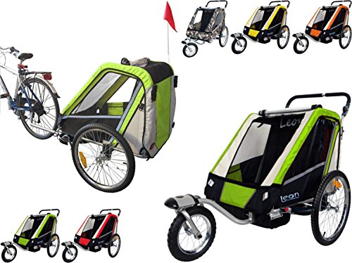 PAPILIOSHOP LEON Remorque à vélo poussette chariot pour 1 ou 2 entants