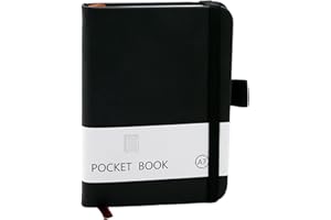 CiciIng Taccuino piccolo formato A7, taccuino tascabile con chiusura elastica, mini quaderni con portapenne, tasche journal per scuola, lavori di ufficio (nero)