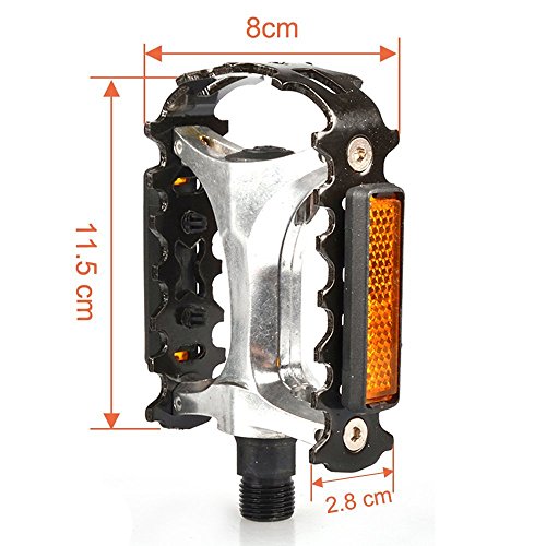 Racksoy Aluminium 1 Paar Rutschfeste Fahrrad Pedale R&L Schwarz/Silber für MTB, BMX, City & Trekking ( entspricht den meisten Erwachsenen Fahrräder Mountain Road und Hybrid-Fahrräder) - 3