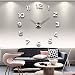 Produktbild Ailier® DIY Wanduhr Moderne Groß Schwarz Schlafzimmer 3D Acryl Spiegel Wall Clock Mirror Surface Stickers Home Decoration Wanduhren (Durchmesser70-100 cm, M002-Silber)
