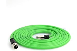 DRRI Câble Ethernet blindé M12 4 broches D-Code mâle vers RJ45 étanche pour applications Ethernet industrielles (3 m)