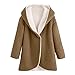 Produktbild Subfamily Faux Pelzmantel Jacke Oberbekleidung Damen Winter Curved Hem Longline Kunstpelz Sherpa Fleece Hoodie Mantel Damen Sweatshirt Winter Warm Wolle Baumwollmantel Cardigan Jacke