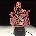 Produktbild Nachtlicht 3D neben Tischlampe Illusion Biker 7 Farben ändern Berühren Sie Schalter Schreibtisch Dekoration Lampen Geburtstag Weihnachtsgeschenk mit Acryl Flat & ABS Base & USB Kabel