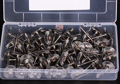 SPTA 80tlg 22mm T-Stil Edelstahl-Drahtbürsten 1/8″(3mm) Schaft fur Dremel,Proxxon Dremel Kabelgebundenes Multifunktionswerkzeug Schleifen, Schleifen, Polieren–3mm Schaft - 5