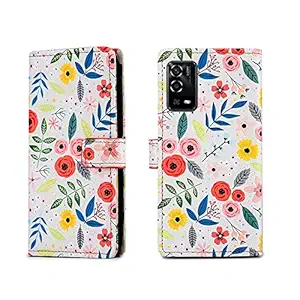 Pinaaki Enterprises Oppo A55 4G Flip Case | Premium Leather Finish Flip Cover | with Card Pockets | Wallet Stand |Complete Protection Designer Flip Cover for Oppo A55 4G - Multicolor