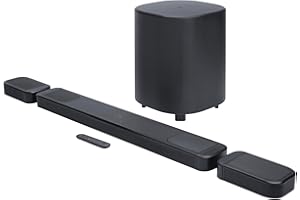 JBL Bar 1000 MK2, Barre de Son Bluetooth 7.1.4 canaux pour TV avec Enceintes détachables, Caisson de Basses de 25,4 cm, Dolby Atmos, DTS:X, HDMI eARC, Wi-FI, PureVoice 2.0 et MultiBeam 3.0, Noir