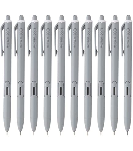 Hauser ENZO Druckkugelschreiber 5er-Pack – Ergonomisch, Mittlere Spitze, Blaue Tinte, Schreibt Sauber