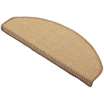 KARAT Tapis De Marche D'escalier Antidérapant Leipzig– 1 Pièce – Protection Autocollante En Fibres Textiles – Usage Intérieur (Rouge, Semi-Circulaire Avec Bordure